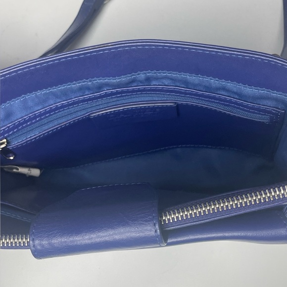 SOLDDanier Leather Wristlet/Crossbody Bag. Nice Blueberry Color. Only One Left!! - Picture 3 of 4
